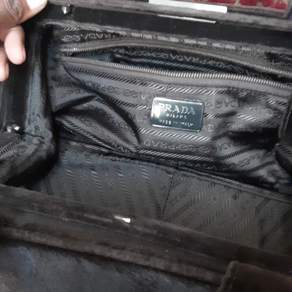 🎄PRADA🎄 REAL FUR &VELVET  BOSTON BAG - Picture 5 of 11